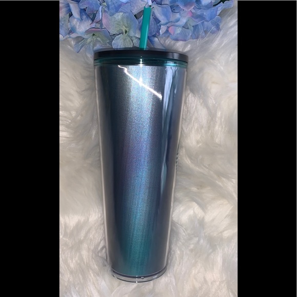 Starbucks 2021 Limited Release Ombre Blue Iridescent Tumbler Cold Cup Venti 24oz - Picture 8 of 15